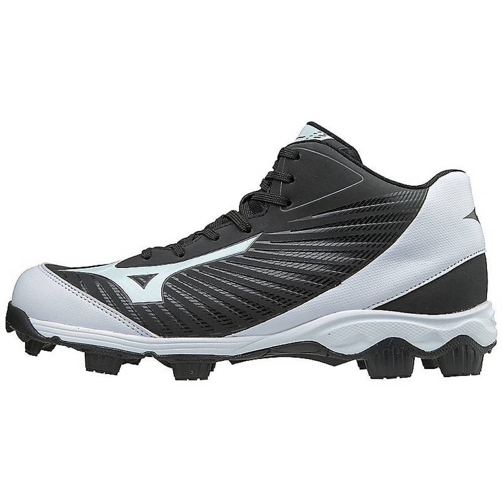 Mens Mizuno 9-Spike Advanced Franchise 9 Mid Molded Baseball Cleats Black/White Philippines (NMYSDW2